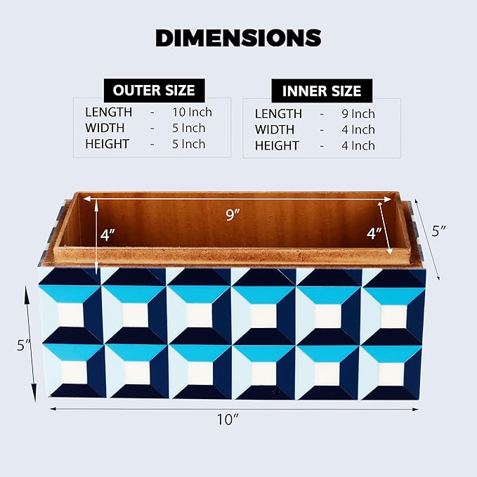 Handicrafts Home Handmade Patisserie Collection Decorative Jewelry Box Organizer – Keepsakes, Trinkets, and Home Decor – Antique Coffee Table Storage, Memory Box, Farmhouse Style Decor Modern, 10x5x5