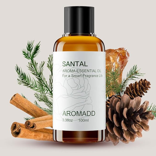 Hotel Scents Diffuser Oil Santal, Luxury Essential Oils for Waterless Diffuser, Aromatherapy Hotel Diffuser Oil for Home & Office, Long-Lasting - 3.38 fl oz (100 mL)