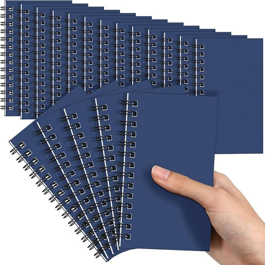 Jutom 18 Pcs Small Spiral Notebooks Memo Pads 3x5 Bulk Small Pocket Notebooks Mini Notepads with Lined Pages Small Journals for Office School Work Writing Supplies,120 Pages (Dark Blue)