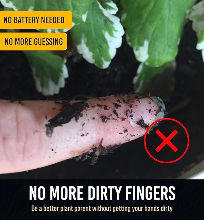 GROWIT Soil Water Monitor for Plants - Soil Moisture Meter | Hydrometer for Plants | Plant Moisture Meter Houseplants | Water Tester for Plants | Farming Indoor and Outdoor Plants- Orange