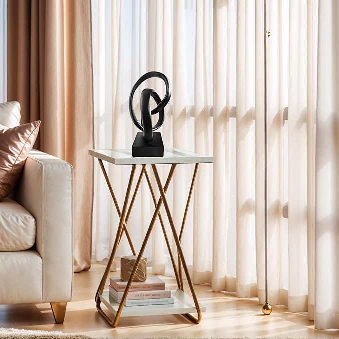 aboxoo Black Knot Decor Mobius Knot Statue, Abstract Statues, Coffee Table Decor for Living Room, Office, Modern Desk Decor