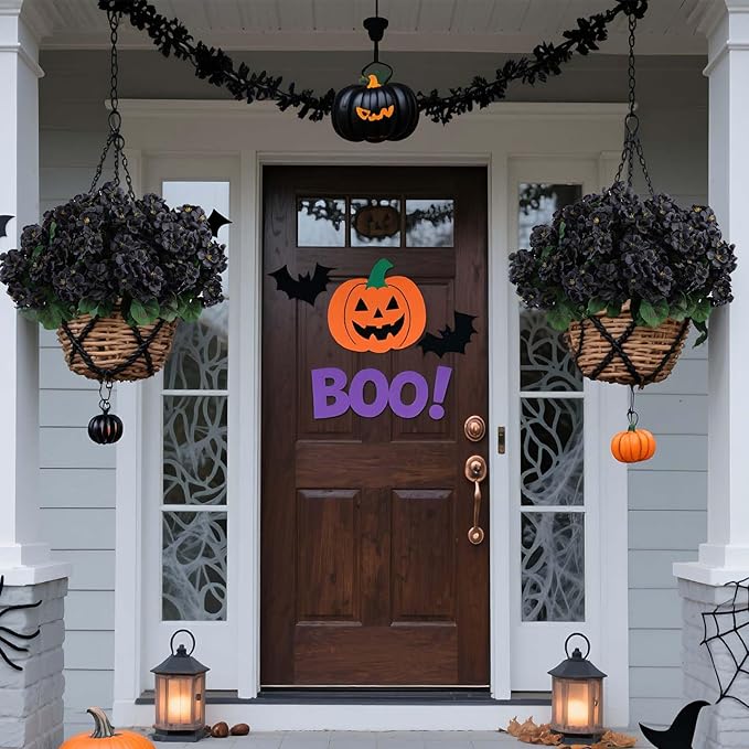 Hananona 6 Bundles Artificial Geranium Flowers for Outdoors Black Silk Geranium Flowers Outdoor UV Resistant Plants Faux Black Flower for Home Kitchen Halloween Table Centerpieces Decor (6, Black)