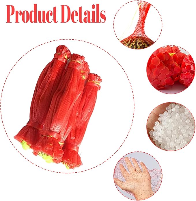 50 Pack Watermelon Nets 17.7 Inches Red Onion Mesh Bags Reusable Honeydew Melon Nets Melon Hammock Hanging Bags for Supporting Garden Growing Cantaloupes Vegetables Honeydew (7-22lbs)
