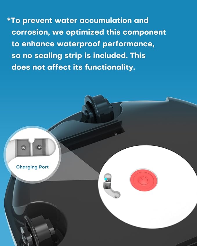 (2025 Upgrade) Cordless Robotic Pool Cleaner, Lasts 80 Min, Automatic Vacuum for Above-Ground Pools up to 645 Sq.ft,Portable, Self-Parking,Light Black