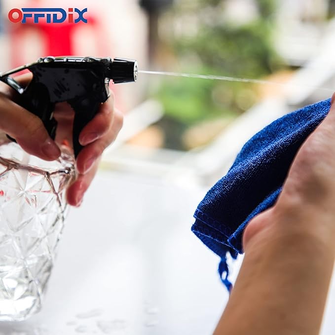 OFFIDIX Glass Spray Bottle, Plant Mister,Pressure Watering Can, Water Spray Bottle with Adjustable Nozzle, 0.35L/11.8oz Handheld Spray Bottles for Outdoor Indoor Garden, Plants, Cleaning Solutions