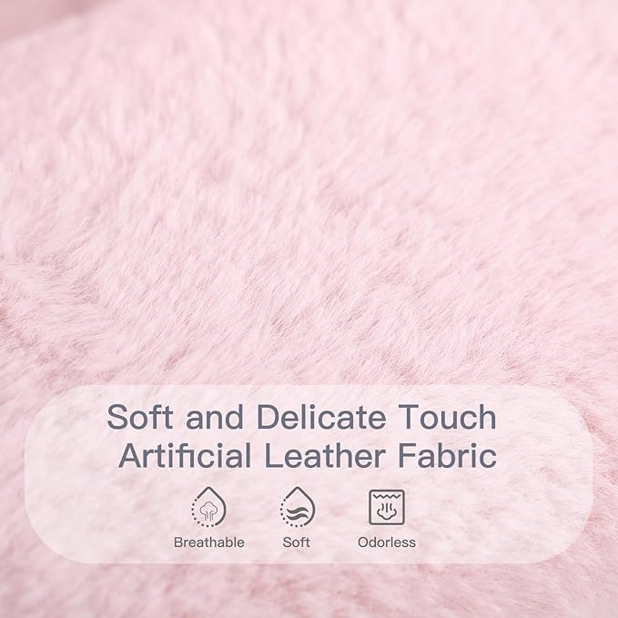 Welnow Comfy Saucer Chair, Oversized Folding Reading Chair for Adults with Throw Pillow Soft Faux Fur Lounge Chair for Bedroom Furry Accent Chair for Living Room, Dorm Rooms, Pink