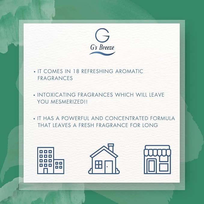 G's Breeze Green Apple Diffuser Oil Refill - Scent of Crisp Apple Fruit - Transform Any Space with Invigorating Fragrance – Ideal for Home & Office – Long-Lasting Freshness Aroma - 60 ML