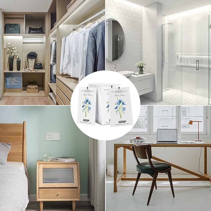 MYARO 12 Packs Linen Scented Sachets for Drawer and Closet, Long-Lasting Sachets Bags Air Freshener Fresh Scents, Potpourri Bags Home Fragrance for Lover