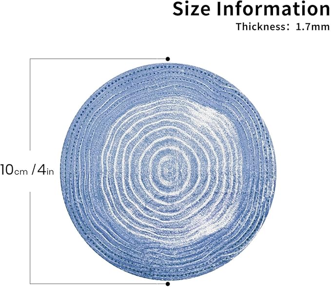 Blue Watercolor Ceramics Coasters Set of 6 Coasters for Drinks Absorbent Double-Sided Leather PVC Coaster for Tabletop Protection Coffee Table Decor Ideal for Home Decor House Warming Gifts