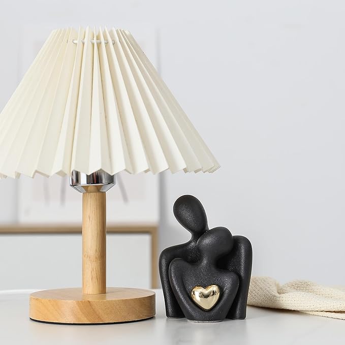 Ceramic Couple Statue - Modern Shelf Decor Knick Knacks for Shelves, Valentine's Day Wedding Gifts, Home Decor for Living Room, Bedroom, Bookshelf & TV Stand - Small Figurines(Black)
