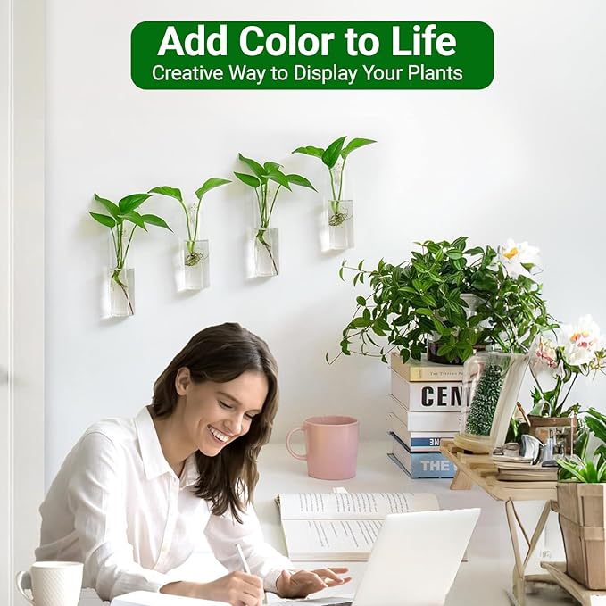 Propagation Station, Plants Terrarium, Plants Lover Gifts for Women,Plant Cutting Holder Home décor,Gifts for Women,House Warming New Home-4 Cylinder Shape