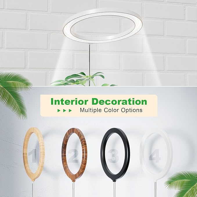 10" Grow Lights for Indoor Plants Full Spectrum, 160 LEDs Large Plant Light for Indoor Plants, Height Adjustable 11"-65" Growing Lamp with Auto On/Off Timer 3/9/12H, 9 Dimmable Brightness,White