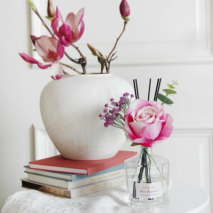 Reed Diffuser Set -8.4 fl oz Scent Diffuser with 6 Reed Sticks, Home Fragrance,Reed Diffuser for Bathroom Shelf Decor (Gardenia White Tea)