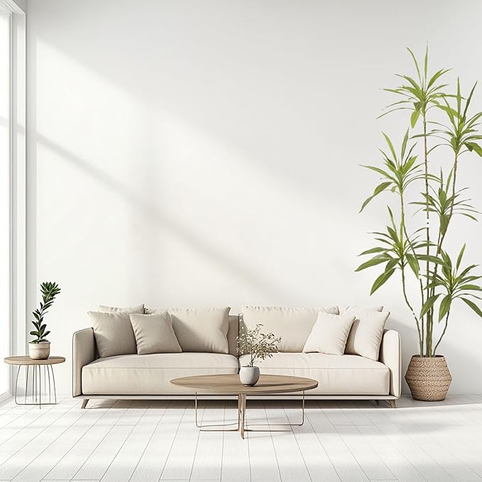 Artificial Cordyline Plant, Indoor Potted Plant, 6 Stems with Black Planter, Suitable for Large Indoor Living Room Decorations, Potted Plants, and Window Display Scenes (Green-7ft)