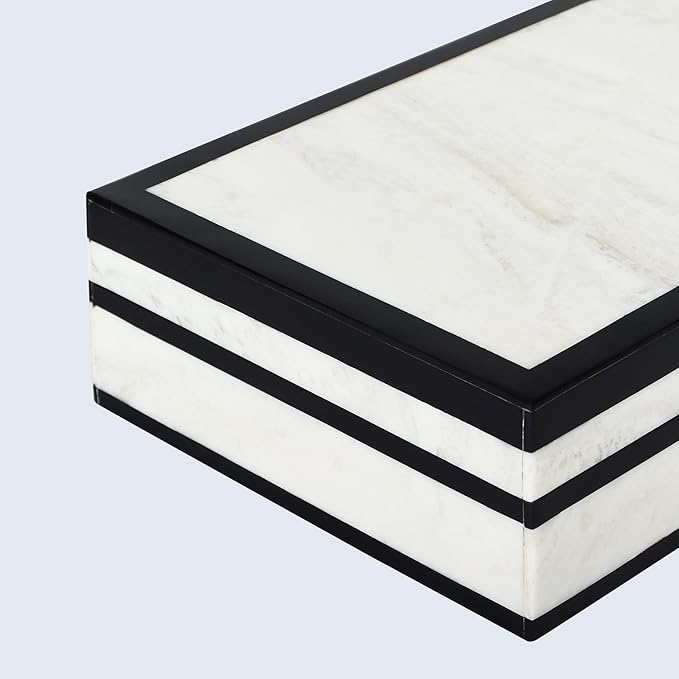 Handicrafts Home Handmade Mono Collection Decorative Jewelry Box Organizer – Keepsakes, Trinkets, and Home Decor – Antique Coffee Table Storage, Memory Box, Farmhouse Style Decor Court, 10x6x2.5