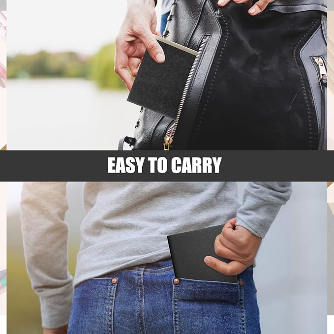 Thenshop 150 Pack Mini Notebooks Bulk Small Notepad Unlined Journals Pocket Blank Sketchbooks Kids Students Gifts Back to School Supplies 4 x 4 Inch 24 Sheets(Black)