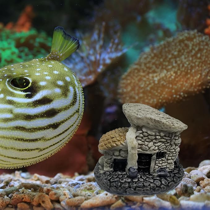 8 PCS Mini House Figurines,Mini Fairy Cottage House, Fairy Garden Cottage Ornaments Accessories for DIY Bonsai，Terrarium，Micro Landscape Yard Bonsai Decoration.