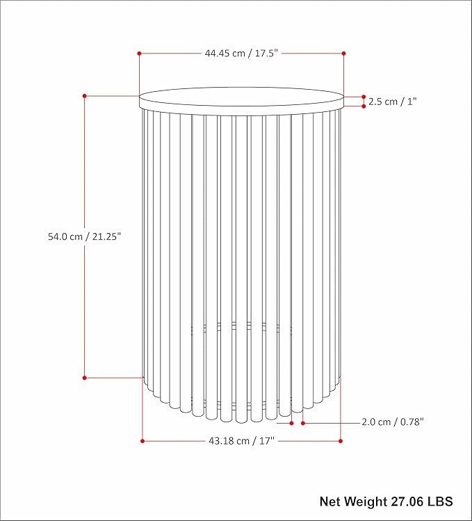 SIMPLIHOME Demy 18-inch Wide Metal and Solid Mango Accent Table in Natural/White, Round Side Table with Mango Wood Top for Living Room or Bedroom, Industrial Style, Assembled