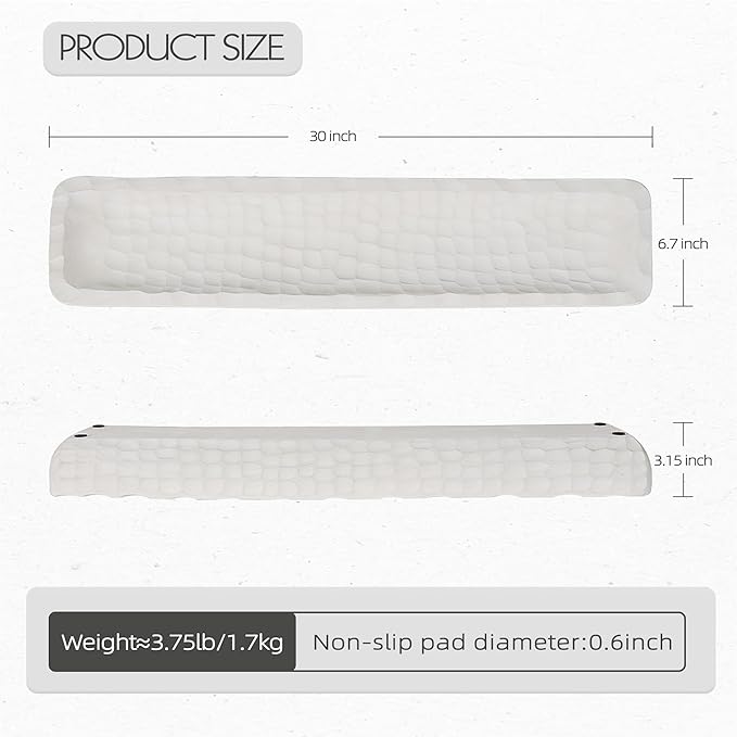 Oakrain 30 inches Large Decorative Bowl for Home Decor, White Dough Bowl with Hand Carved Irregular Texture, Unique Table Centerpieces, Wooden Home Decor Accents for Farmhouse Boho Rustic Style