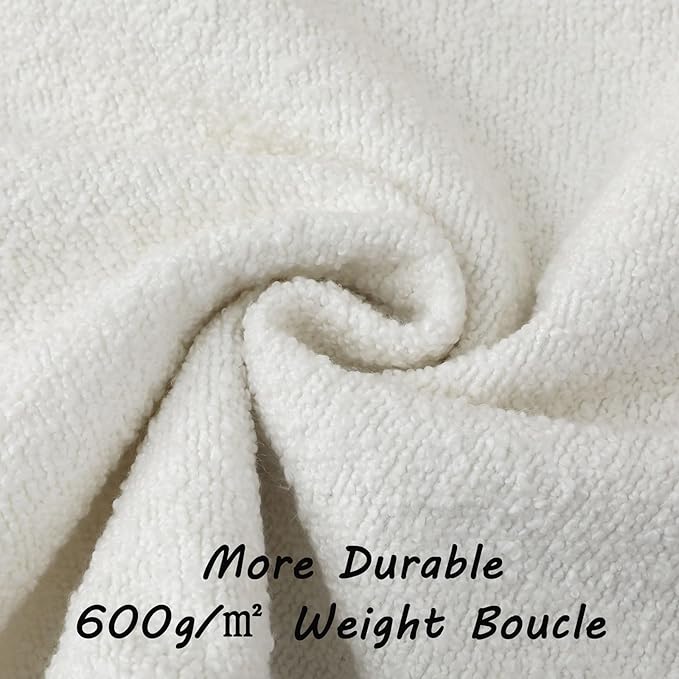 FUTEI Pack of 2 White Decorative Throw Pillow Covers 22x22 Inch Soft Cozy Solid Boucle Textured Cushion Case,Modern Home Decor for Couch Bed Living Room