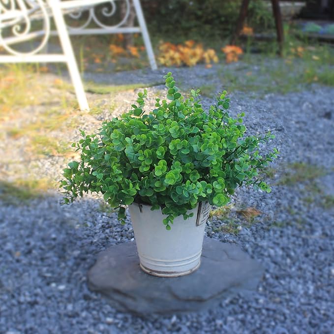 Outdoor Plants Artificial 8 Bundles Plastic Greenery