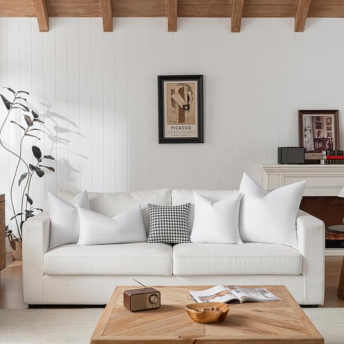 14x36 Lumbar Pillow Inserts for Bed, 2 Pack - Feather and Down Throw Pillow Inserts for Living Room Couch Bed Sofa