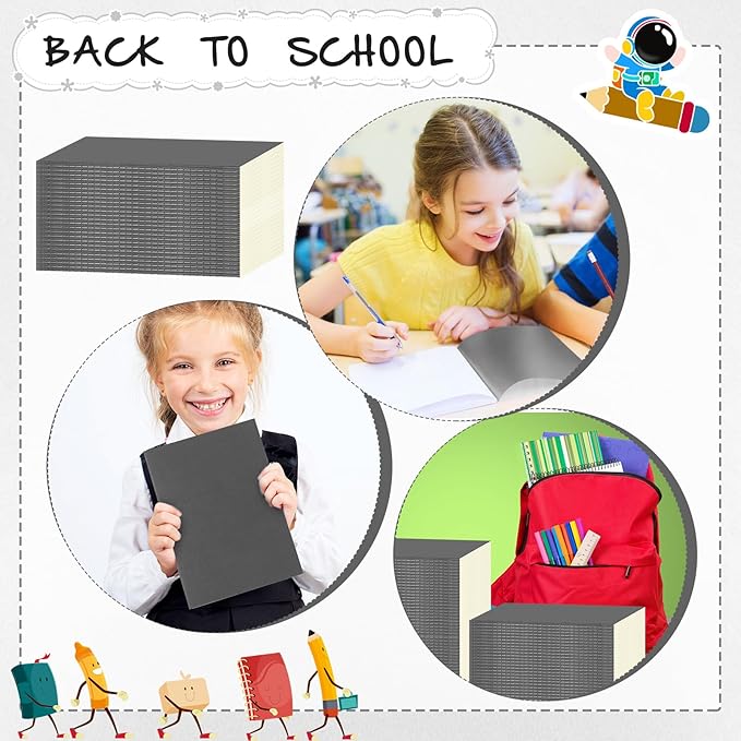 Handepo 100 Pack Composition Notebooks A5/A6 Ruled Lined Composition Kraft Notebooks Bulk Soft Cover Journals Travel Diary Memo for Students Classroom Office Supplies(A5,Gray)