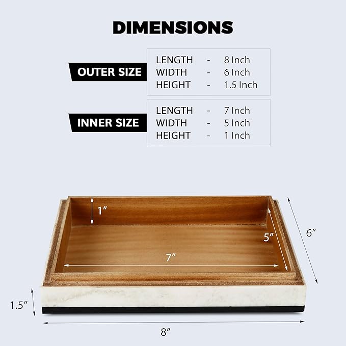 Handicrafts Home Handmade Mono Collection Decorative Jewelry Box Organizer – Keepsakes, Trinkets, and Home Decor – Antique Coffee Table Storage, Memory Box, Farmhouse Style Decor Court, 8x6x1.5