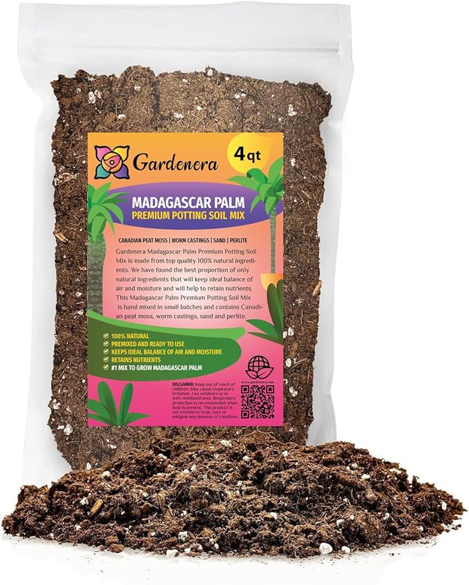 Madagascar Palm Potting Mix - Promote Strong Roots and Captivating Form with Our Premium Blend - 4 Quart