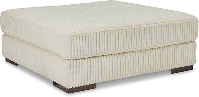 Signature Design by Ashley Lindyn Contemporary Square Tufted Upholstered Oversized Accent Ottoman, White