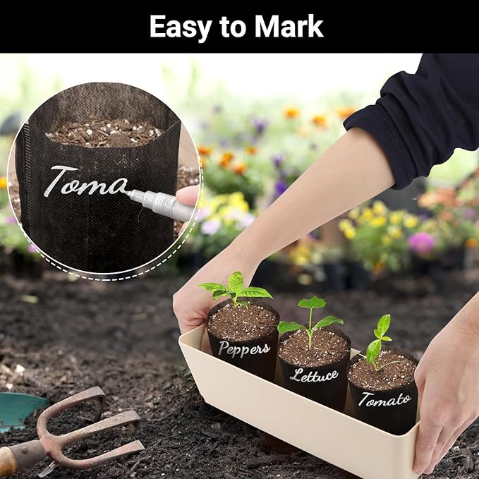 Black Plant Grow Bags for Plants Nursery, Pack of 200 5.5x5.9 Breathable Non-Woven Fabric Grow Bags for Planting Seedling Pots Nursery Pots