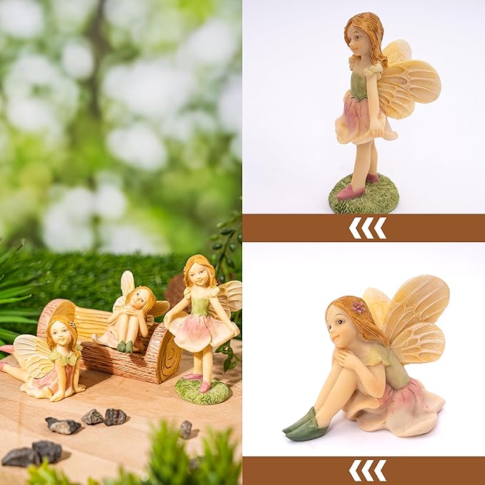 TZSSP 3 Pcs Garden Miniatures Fairies Mini Figurine Fairy Accessories Decor for DIY Kit Ornaments Micro Landscape Micro Landscape Terrarium Ornaments