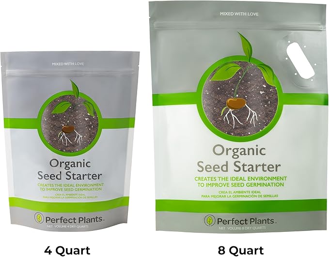 Perfect Plants Organic Seed Starter Soil Mix 8qts. | Germinate Seeds at Home | Sustainable Gardening Substrate