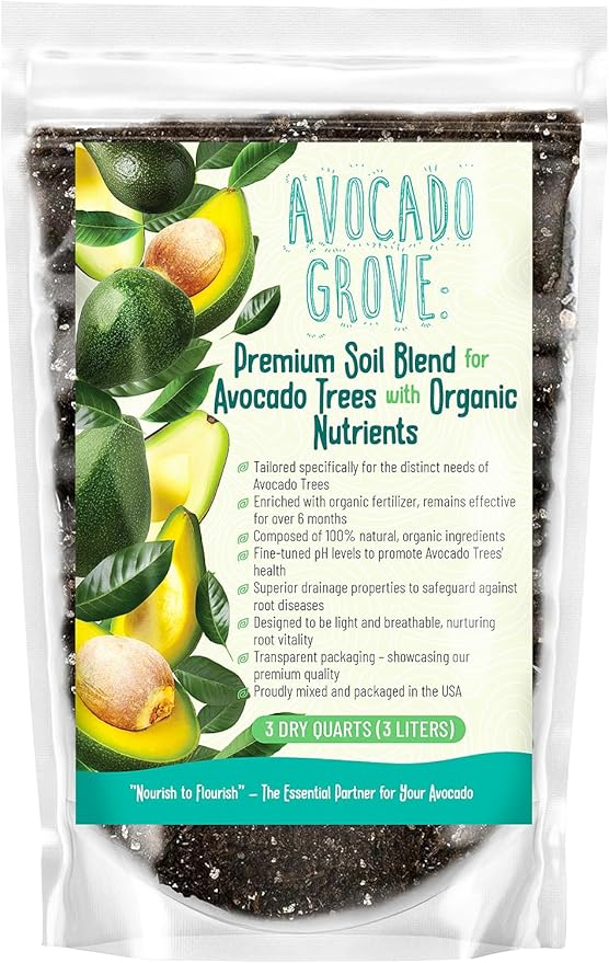 Avocado Tree Soil – Premium Organic Potting Mix for Avocado Trees | Tailored pH & Organic Nutrients | Fast-Draining & Moisture-Retaining | Indoor & Outdoor Use (2 QUARTS)