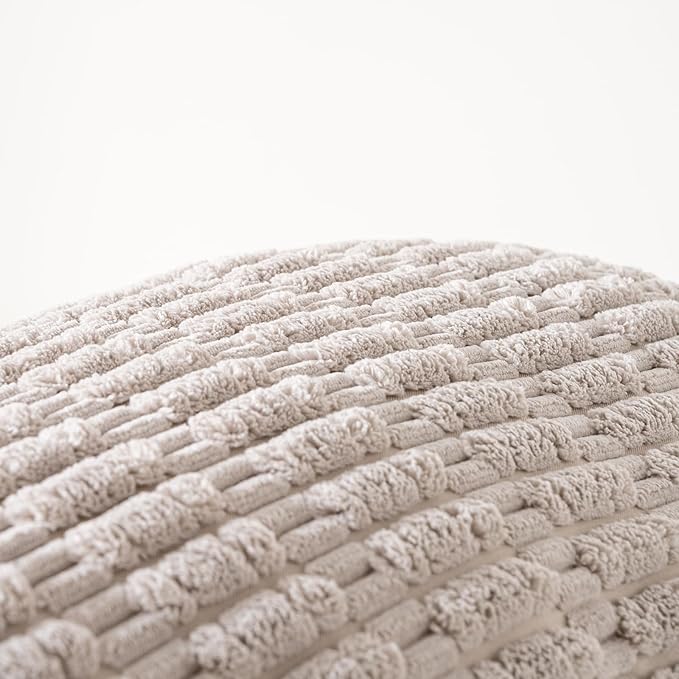 Fancy Homi 2 Packs Taupe Long Lumbar Decorative Throw Pillow Covers 14x36 Inch for Bed Couch Bed Sofa, Rustic Farmhouse Boho Room Decor, Soft Striped Corduroy Rectangle Cushion Case 35x91 cm