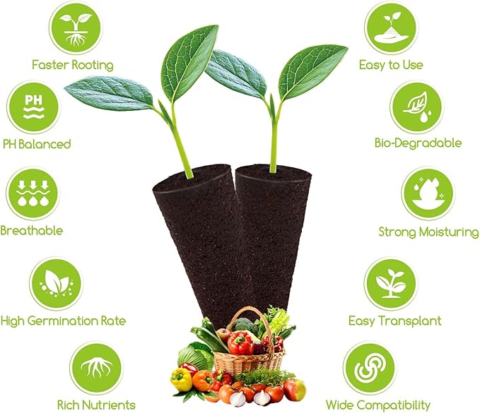 Hydroponic Grow Sponges Replacement Root Growth Seed Starter Pods for Indoor Garden Systems, Fit for Aerogarden and More, 50 Pack