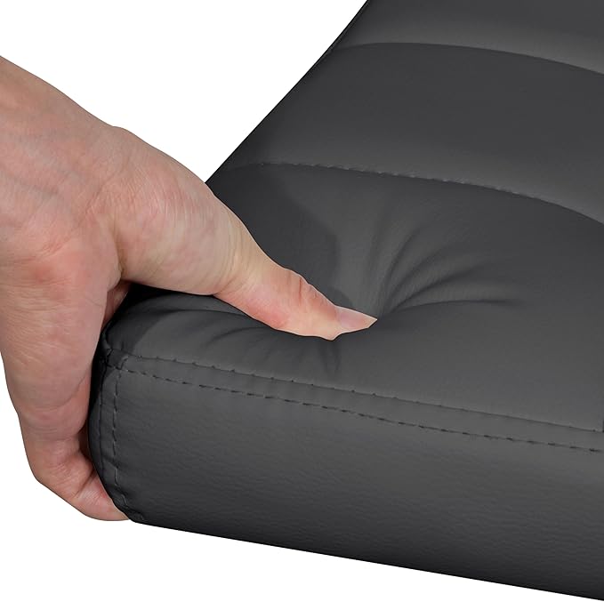 Yaheetech Bar Stools Set of 4, PU Leather Adjustable Barstools with Armrest, Counter Height Stool Chairs with Thickened Seat Cushion for Kitchen Island, Grey