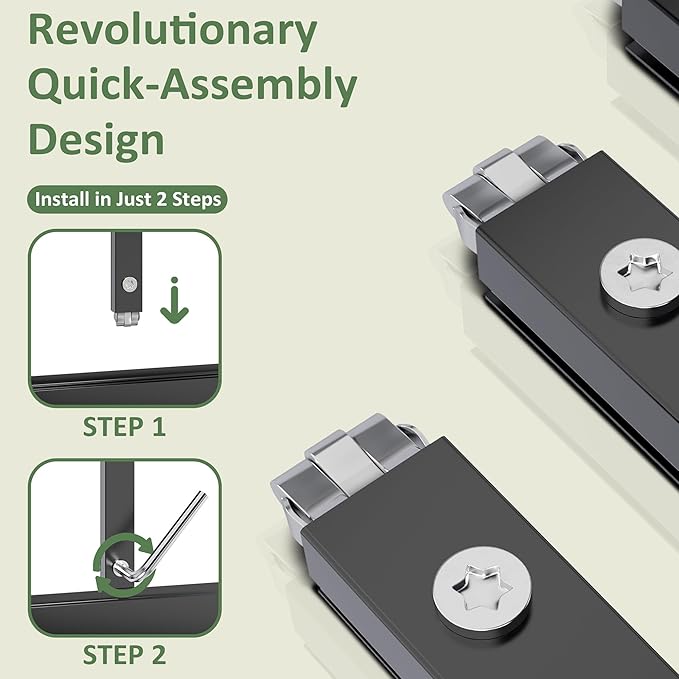 6x9 FT Quick Setup Polycarbonate Greenhouse with Roof Vent, Large Aluminum Walk-in Green House for Outdoor Garden Backyard, Black