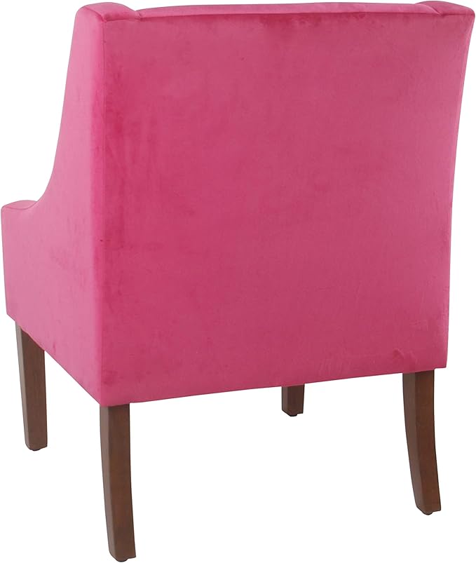 Homepop Home Decor | Upholstered Classic Swoop Arm Accent Chair | Accent Chairs for Living Room & Bedroom | Decorative Home Furniture, Pink