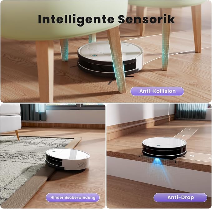 OKP Robot Vacuum Cleaner K5B, Super Thin, Powerful Suction, Cleaning Schedules, Self-Charging, Robotic Vacuums with Wi-Fi/App/Alexa Control, Ideal for Pet Hair Carpets Hard Floors