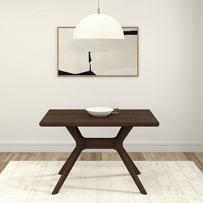 Plank+Beam Verso Rectangular Dining Table, 48 Inch Solid Wood Kitchen & Dining Room Table, Minimalist Table for Dining Room, Modern Dinner Table, Walnut