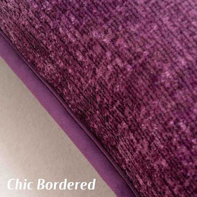 FUTEI Purple Chenille Throw Pillow Covers 16x16 Inch Set of 2,Soft Cozy Bound Edge Design Cushion Case,Home Decor for Couch Bed Living Room