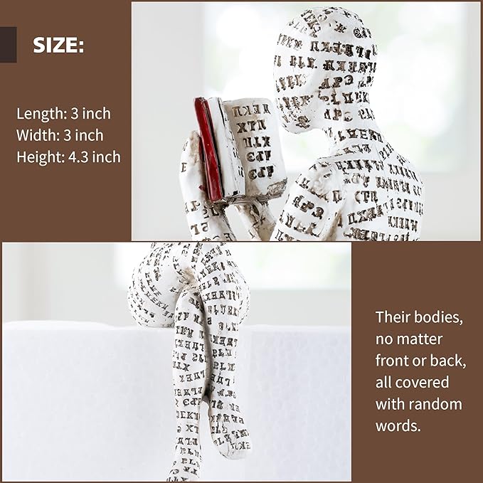 GRAPMKTG Home Decor Pulp Reading Women Thinker Statue Aesthetic Sculpture Room Decor Modern Abstract Decoration on Shelf Table Desk for Living Room Office Bedroom H