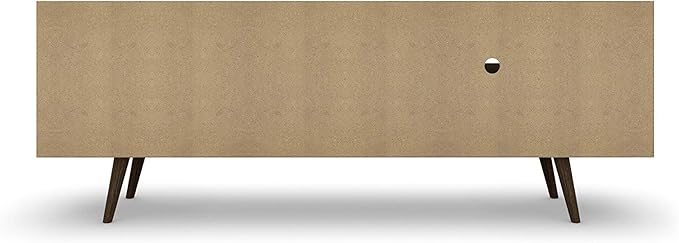 Manhattan Comfort Liberty Mid Century Modern TV Stand for Televisions up to 60 Inches, Bedroom and Living Room Entertainment Center with Storage, Shelves, and Cabinet, 63" Wide, Rustic Brown/Yellow