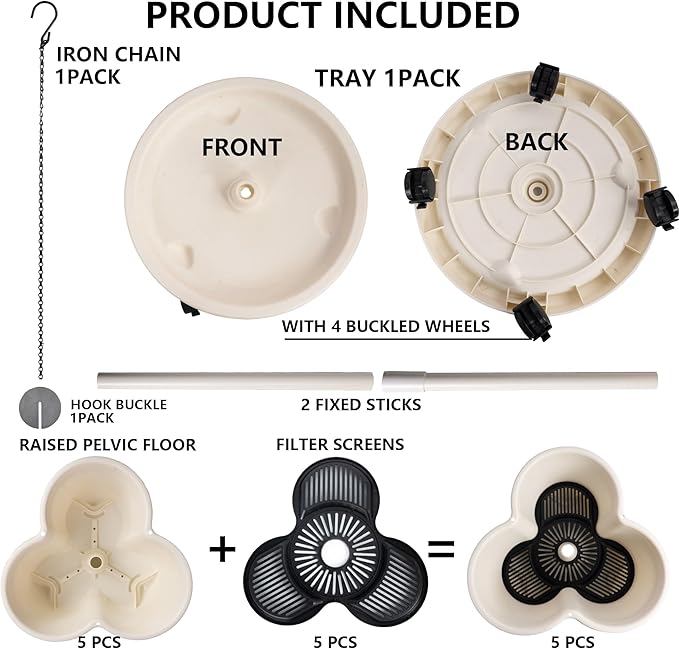 Hourleey Strawberry Planter, Stackable Gaden Tower for Flowers, Vegetables, Grow Your Own Herb Garden Vertical Oasis of Vegetables and Succulents (2 Pack 5 Tier)