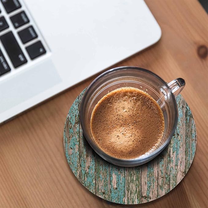 Shabby Wooden Background Coaster for Drinks Individual Vintage Board Cracked Surface Retro Farmhouse Wall Presents for Housewarming Birthday and Family 100% Diatomite 4''X 4'',2 Pack