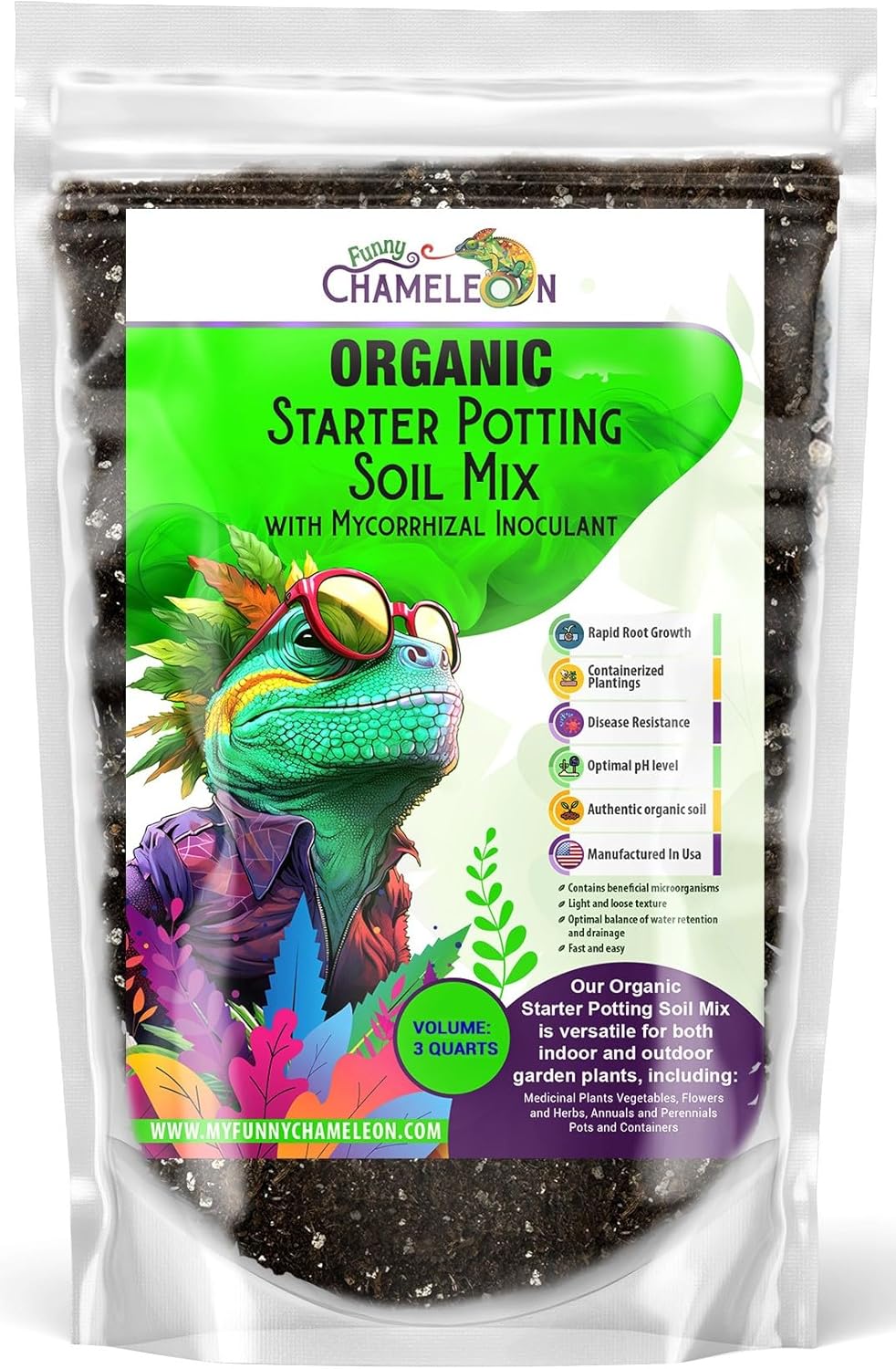 Organic Seed Starter Soil – Seed Starting Mix with Mycorrhizal Fungi – Natural Root Stimulator – Potting Soil for Vegetables and Herbs (3 QUARTS)