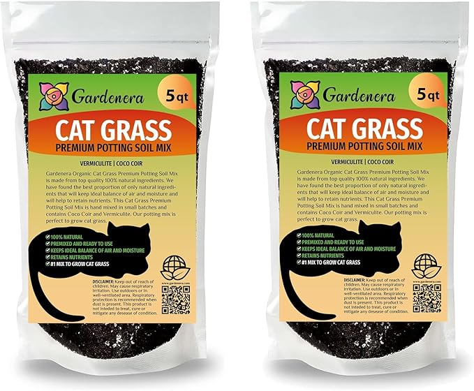 Cat Grass Growing Medium - Provide Your Cat with a Fun and Healthy Source of Greens - 20 QUARTS