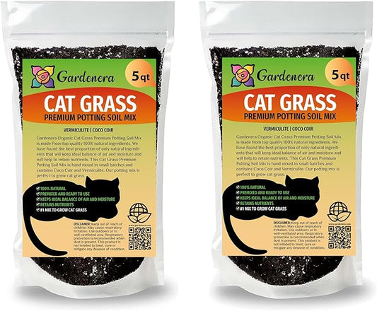 Cat Grass Growing Medium - Provide Your Cat with a Fun and Healthy Source of Greens - 20 QUARTS