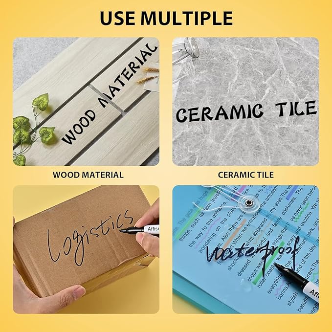 Permanent markers, 100 packspermanent markers bulk, quick dryingin one second, waterproof, smooth, noteasy to erase, durable, can be markedon glass, tiles and cloth, office supplies